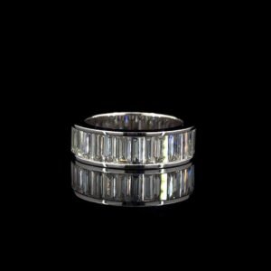 Baguette Diamond Twin-Band Statement Ring