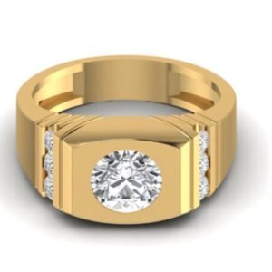 Contemporary Round-Cut Diamond Men’s Statement Ring