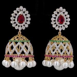 Royal Ruby & Pearl Jhumka