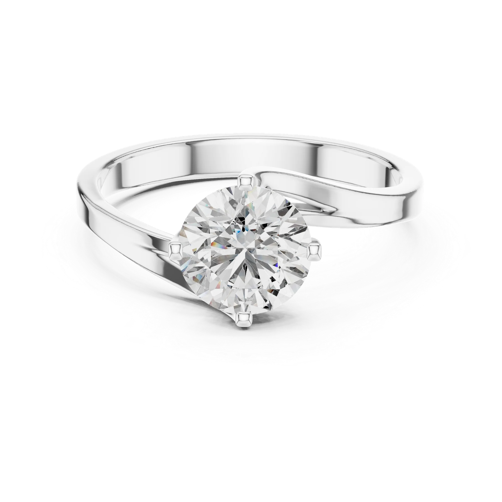 Diamond Solitaire Ring In White Gold