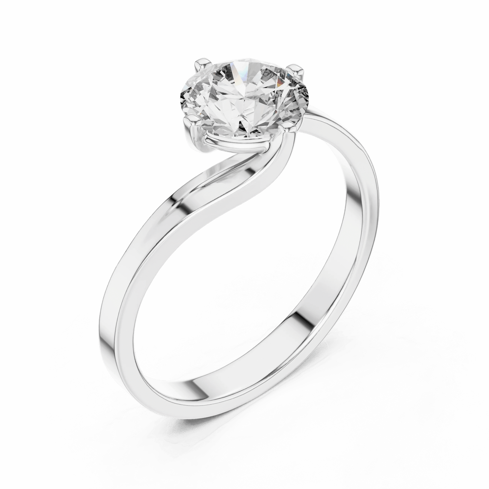 Diamond Solitaire Ring In White Gold - Image 3