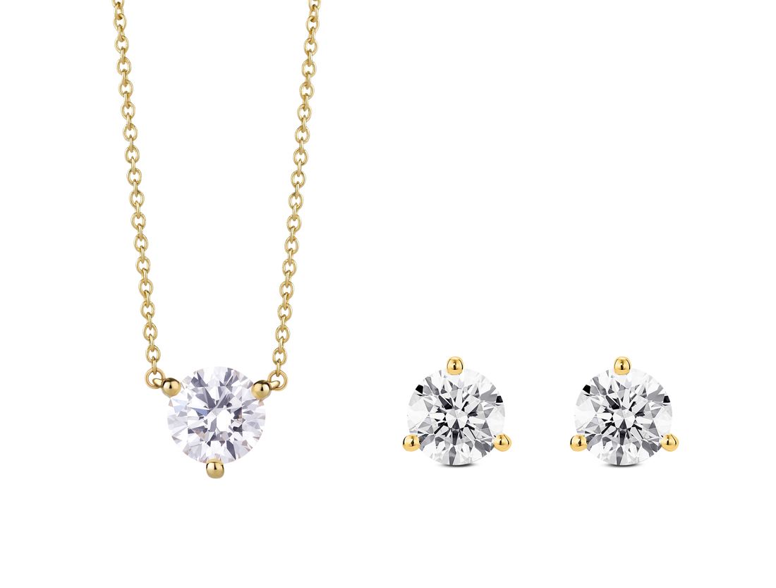 Diamond Pendant & Earring Set