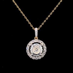 Luna Halo Diamond Pendant