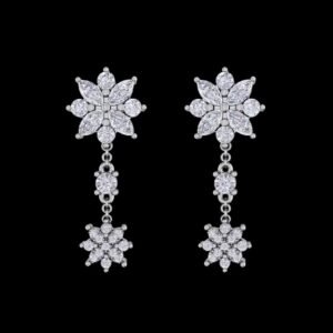 Snowflake Diamond Drop Earrings