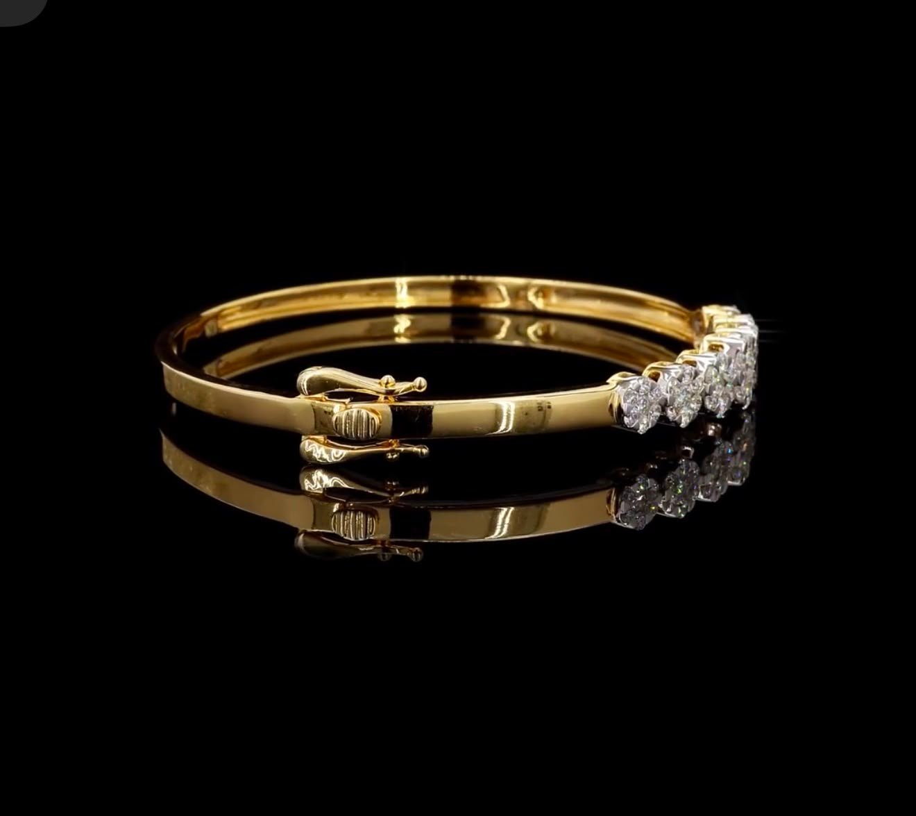 Yellow Gold Bangle Bracelet - Image 2