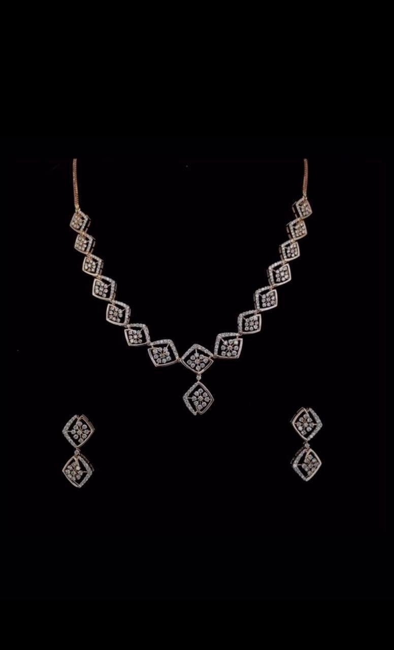 Aurelia Diamond-Style Necklace & Earring Set